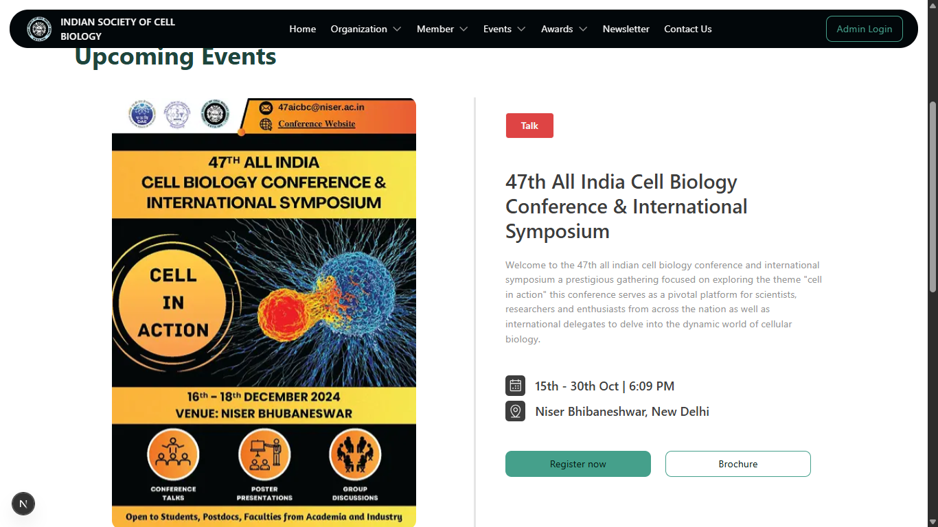 ISCB upcoming events listing