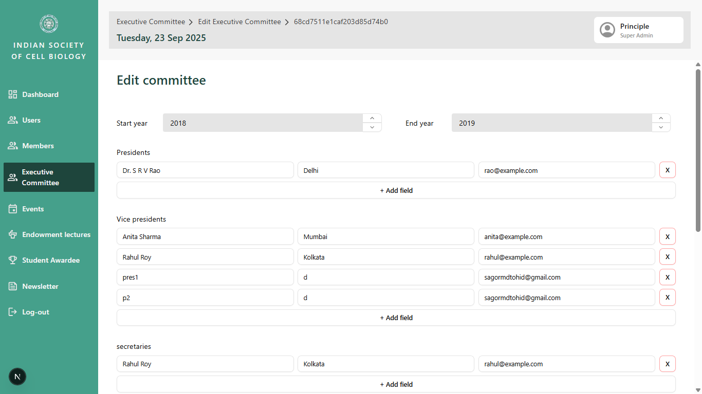 ISCB admin executive committee editor