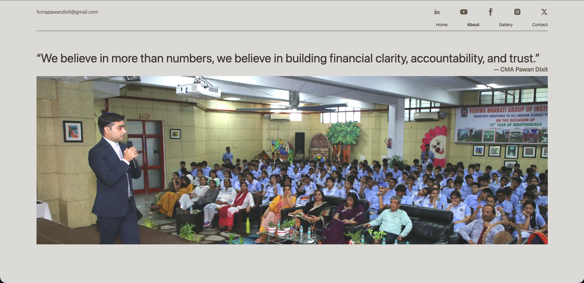 CMA Pawan Dixit about and background section